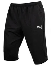 Puma Men LIGA Training 3/4 Shorts Pants Black Football Soccer GYM Pant 65531503