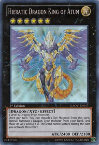 Hieratic Dragon King of Atum - GAOV-EN047 - Super Rare - 1st Edition x3 - Near M
