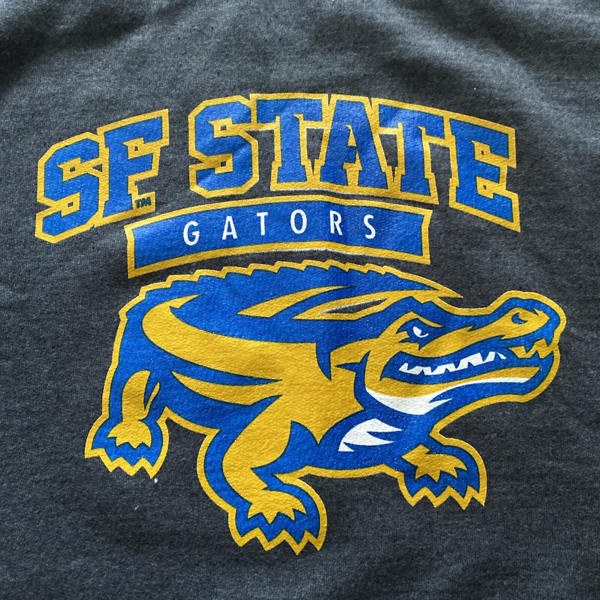 【希少】muni SF San Francisco 2XL ベスト USA製 SFSU San Francisco State Sweatshirt Alligator Mascot 2xl Venley