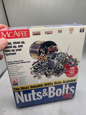 Mcafee Nuts & Bolts CD-Rom 1998 New and Factory Sealed