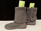 Ugg Woman’s Knit Gray Tall Boots Sz 7 Shearling Lined Style 5819 Also Wear Short — photo 5
