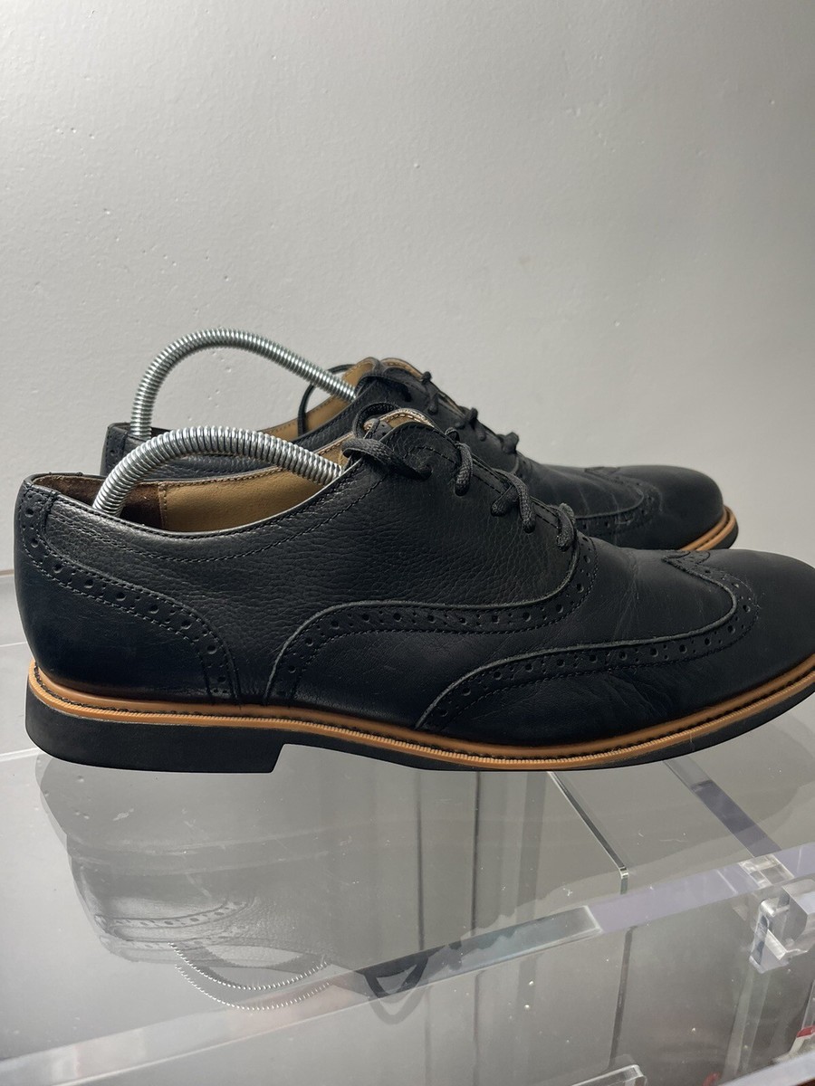 COLE HAAN C11233 MEN\'S BLACK LEATHER WINGTIP OXFORDS DRESS SHOES SIZE 13 M Cole Haan Great Jones Mens 13 Black Leather Wingtip Oxfords  main image 3