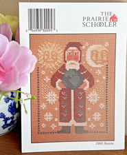 1995 EARTH SCHOOLER SANTA Counted Cross Stitch Leaflet Card The Prairie Schooler