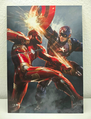Marvel Metallposter The Avengers Iron Man vs Captain America (H: 44,5cm, B:31,5)