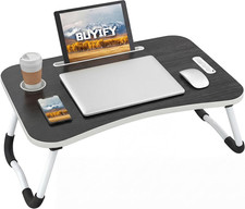 Foldable Lap Desk for Laptop  Writing - 23 Inch Bed Tray Table with Cup Holder