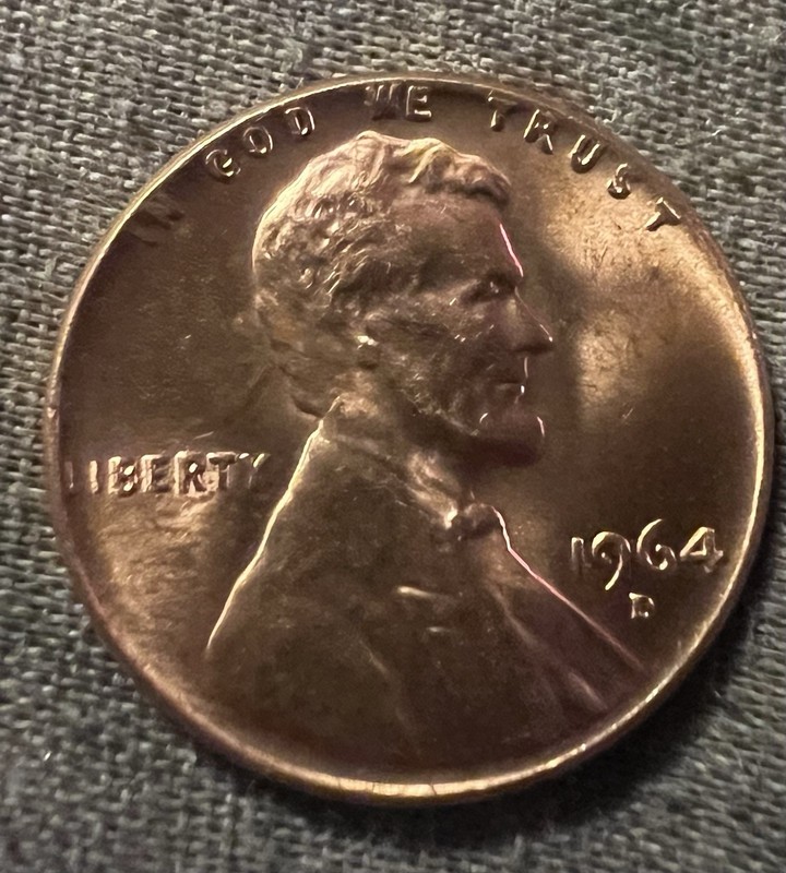 1964-D Lincoln penny excellent condition error in liberty