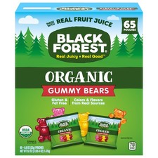 Organic Gummy Bears Candy, 0.8 Ounce Pouches, 65 Count - Gluten-Free Treats