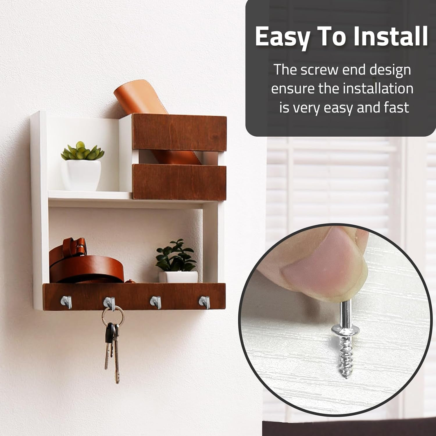 Biaungdo 100 Pack 3/4 L Shaped Hooks - Silver Mini Screw Hooks for Hanging