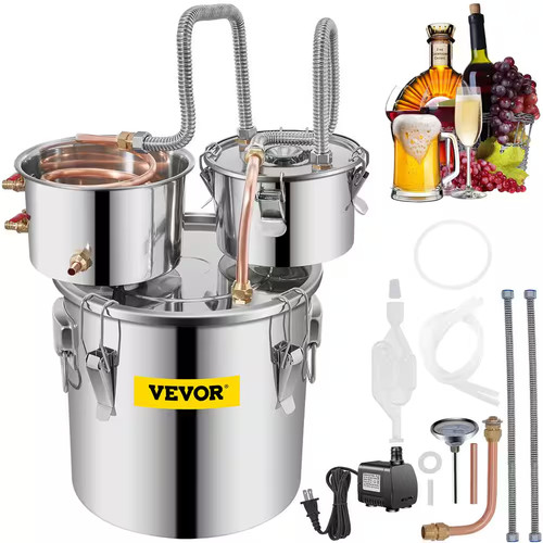 Alcohol Still 3 Gal. Stainless Steel Alcohol Distiller Home Brewing Kit with Co