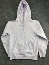 Glossier Hoodie Womens Small Embroidered Pullover Sweatshirt Lavender Purple