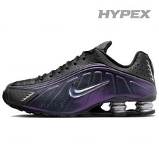 Nike Shox R4 'Black Metallic Silver Purple Dynasty' Men IO4546-002 New Size