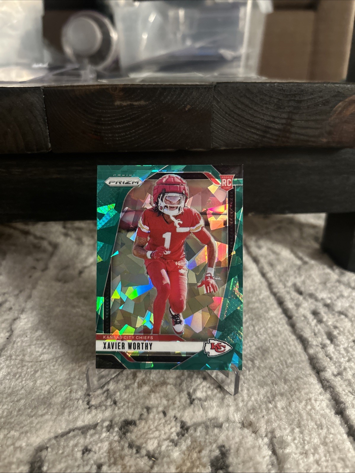 2024 Panini Prizm - Rookies Xavier Worthy #399 Green Ice Prizm (RC)