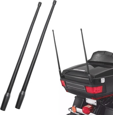 13'' Rubber Antenna Mast For 98-22 Harley Davidson Electra Glide Black 2pcs