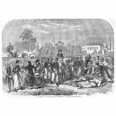 ÄGYPTEN The Doseh Annual Religious Ceremony at Cairo - Antique Print 1861