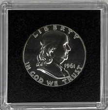 1961 FRANKLIN HALF DOLLAR, PREMIUM GEM, 90% SILVER, US MINT PROOF COIN