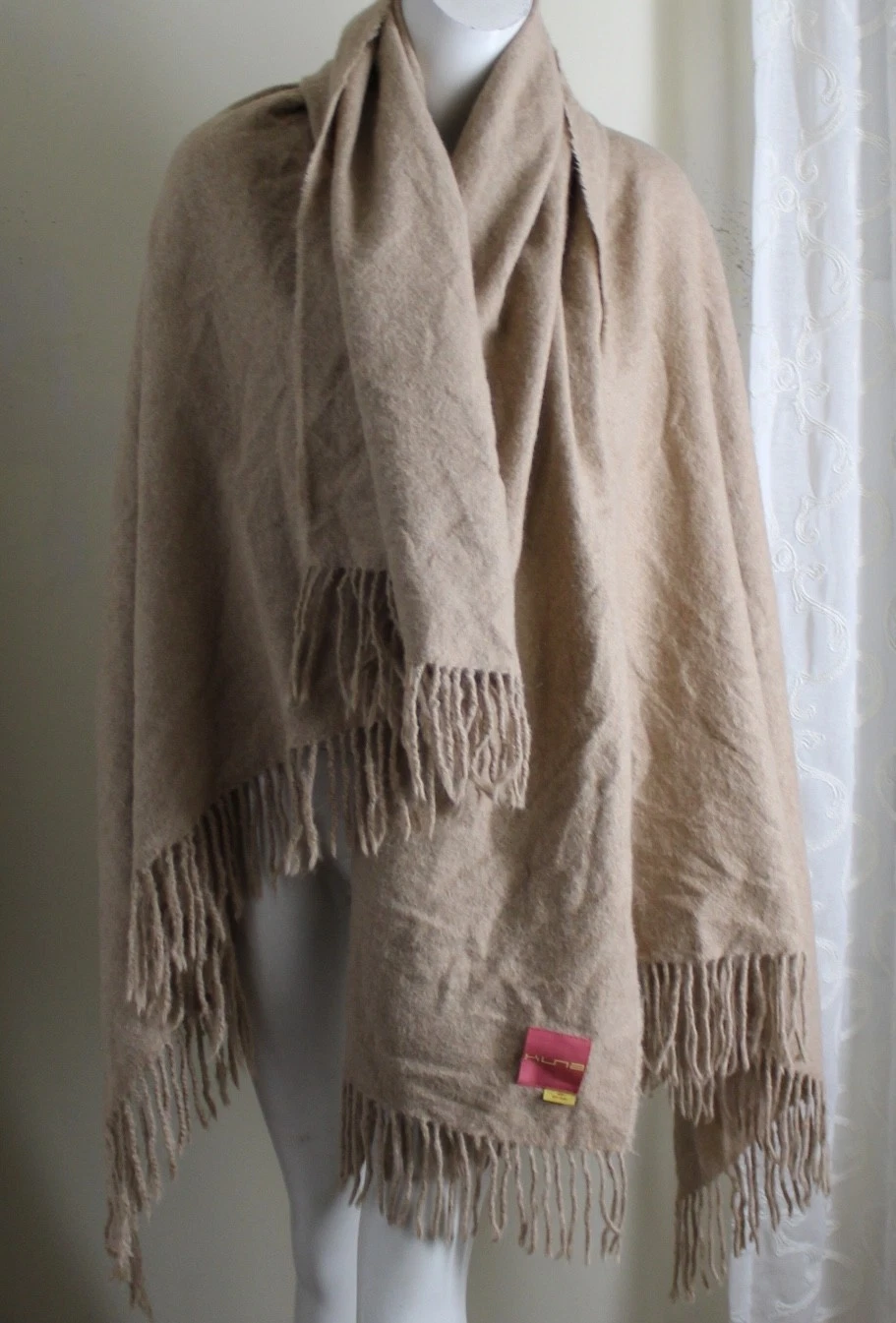 KUNA PERU Huge 67x53 100% Baby Alpaca Fleece Fur Wrap Shawl Scarf eskandar