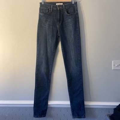 Levi 721 Jeans 28 High Rise Skinny Blau Denim Hose 