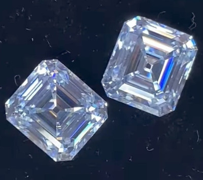 9 mm Asscher Cut White 2Pcs Diamond Natural D Color VVS1 Certified Gemstone