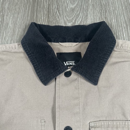 Vans Drill Chore Jacket, Men's, Khaki, Lightweight, Black Corduroy Collar - Picture 2 of 8