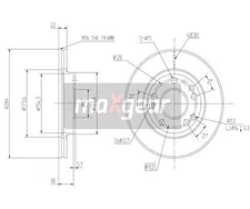 2pcs brake disc Maxgear 19-0720 rear axle