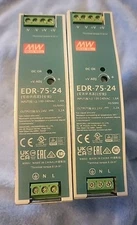 Lot Of 2 Mean Well EDR-75-24 AC/DC - Power Supply - 1 Output - 24V@3.2A - 76.8W