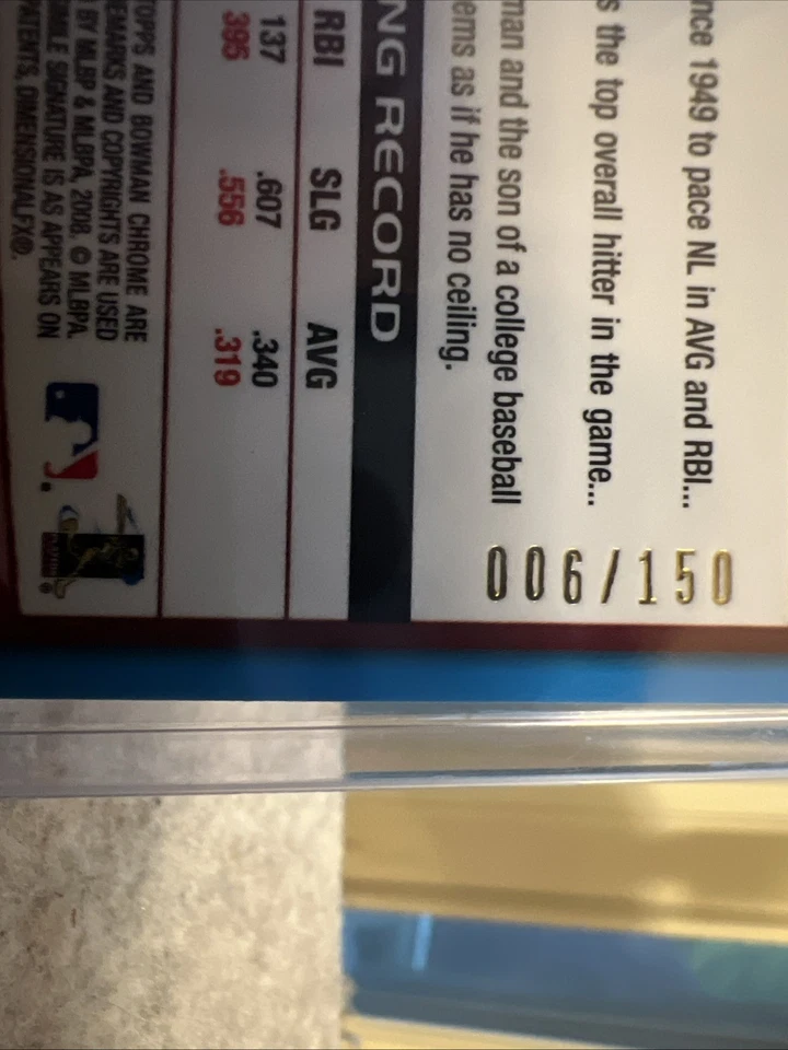 2008 Bowman #101 Matt Holliday - FASI AUTO - 006/150 - Image 3 of 4