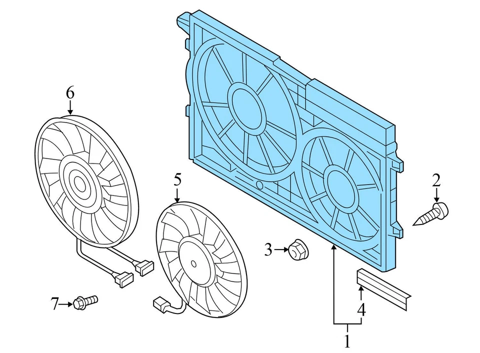 2005-2007 2009-2013 AUDI A3 QUATTRO - Radiator DUAL FAN COWL / Housing - Image 3 of 4