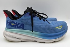 Hoka One One Clifton 9 Shoes Men  s 8 Blue Cerise Running Max Cushion Sneakers