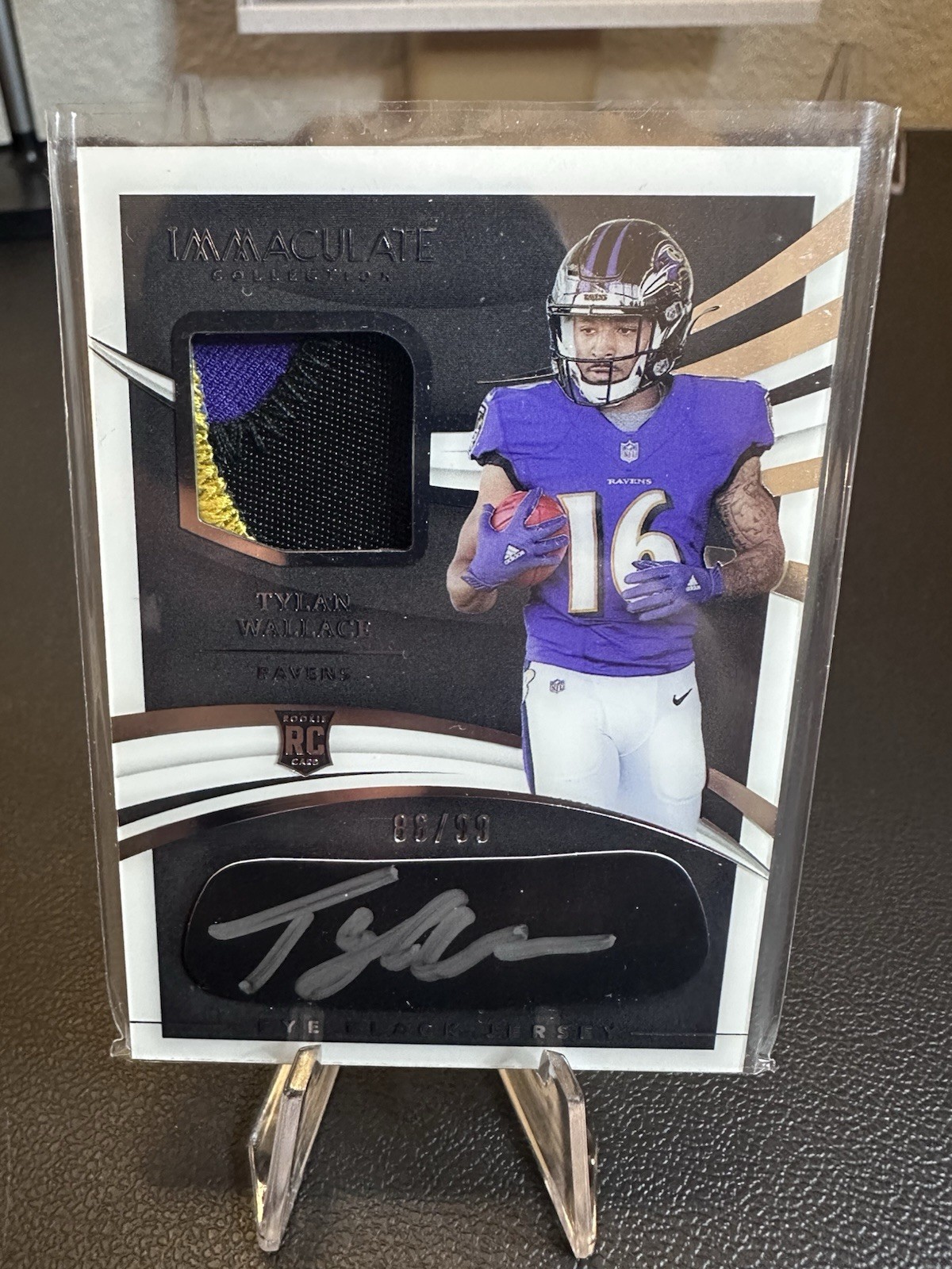 Tylan Wallace Panini Immaculate Collection Rookie Eye Black Jersey Autographs #TW Base