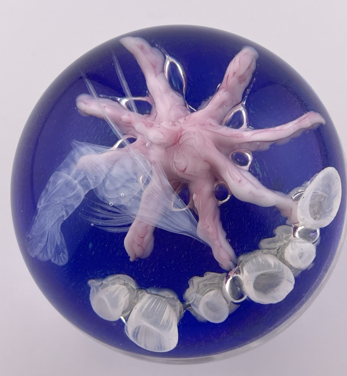 Daniel Salazar 1994 Lundberg Studios Ghost Prawn Ocean Sphere Marble 2.63" READ!