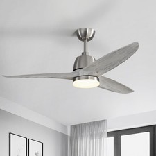 56'' Wood Ceiling Fan With Light and Remote Quiet DC Motor for Farmhouse Bedroom