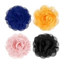 3.1" Dog Collar Flowers for Dogs Black and Other 3 Colors 4Pcs