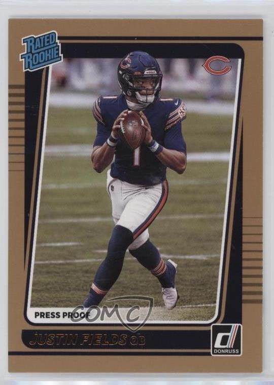 2021 Panini Donruss Rated Press Proof Bronze Justin Fields #253 Rookie RC lz7