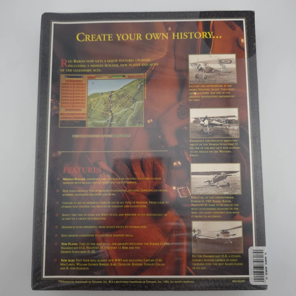 Red Baron: Mission Builder, 1992, Big Box, New & Sealed - Image 3 of 4
