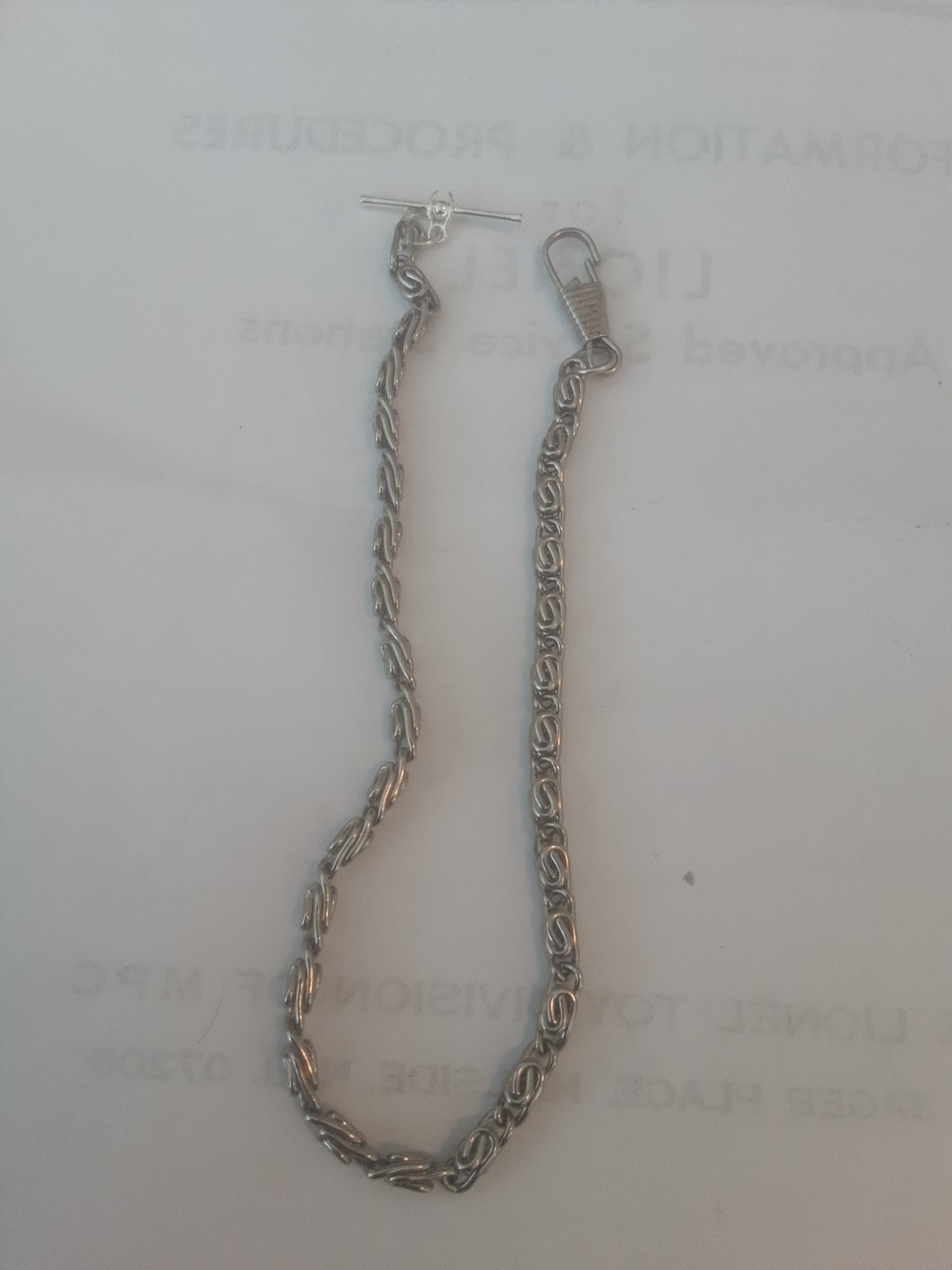 Vintage silver-filled pocket watch with chain, 11 inches as shown