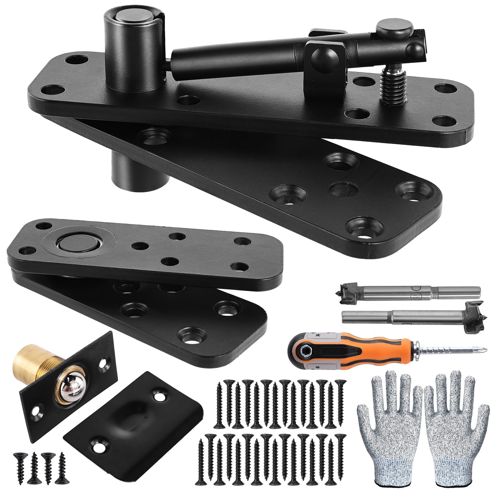 Thicker Hidden Door Hinge,570LBS Load-Bearing Heavy Duty Pivot Door Hinges,Bl...