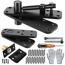 Thicker Hidden Door Hinge,570LBS Load-Bearing Heavy Duty Pivot Door Hinges,Bl...