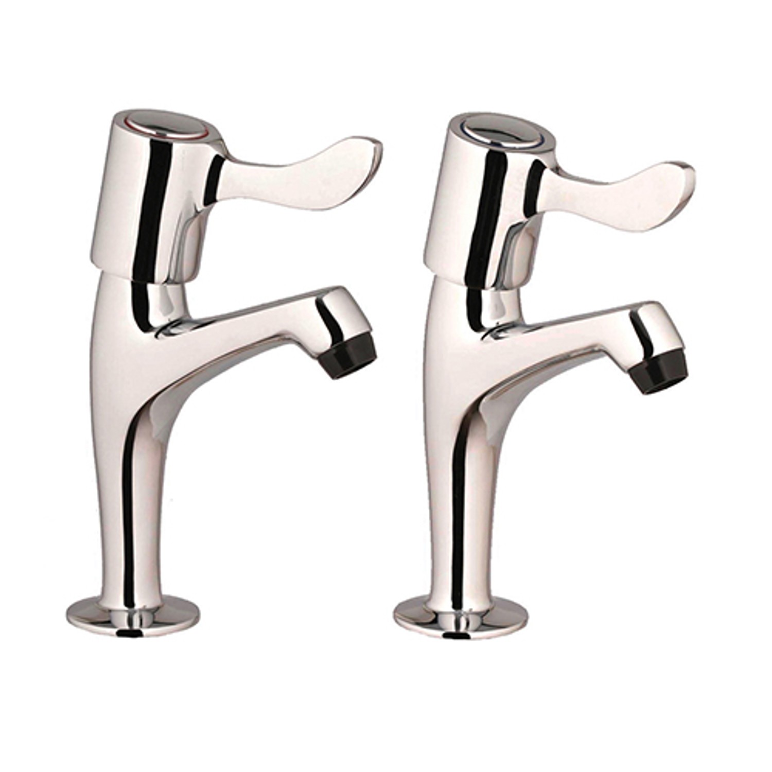 Pro Lever Sink Pillar Taps (Pair) - Chrome Finish