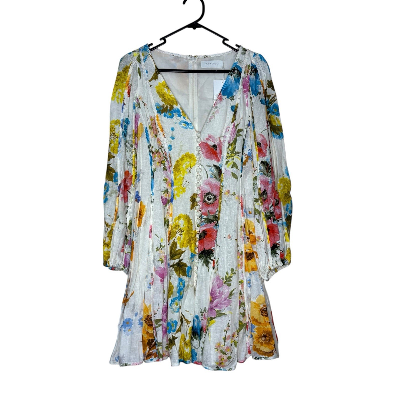 Zimmermann Halcyon Panelled Mini Dress Size 2 AU 12 / US 8 Spliced Floral