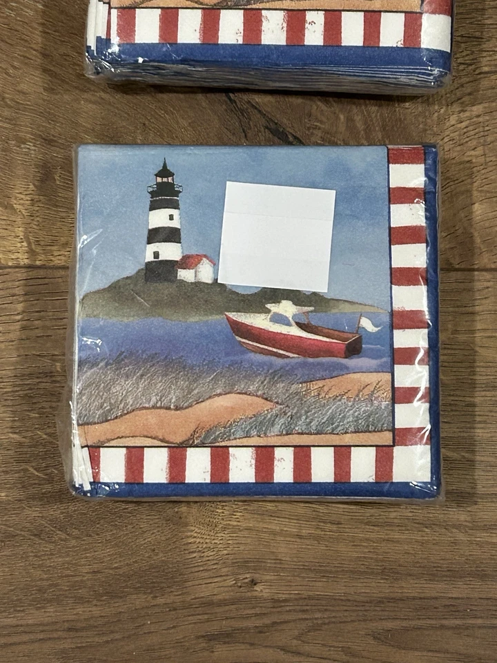 Faro Náutico, Velero ALMUERZO/Cóctel/Invitado Toalla Papel Servilletas Set Foto 2 de 4