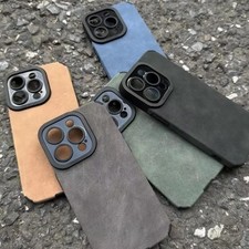 Luxury Matte Leather Silicone Case For iPhone 17 16 15 14 13 12 11 Pro Max