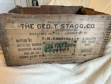 Vintage George T. Stagg Whiskey Wooden Box Made In 1928 Rare