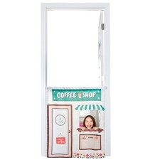 Play Panel for Children with Adjustable Door Pole Coffee Shop 