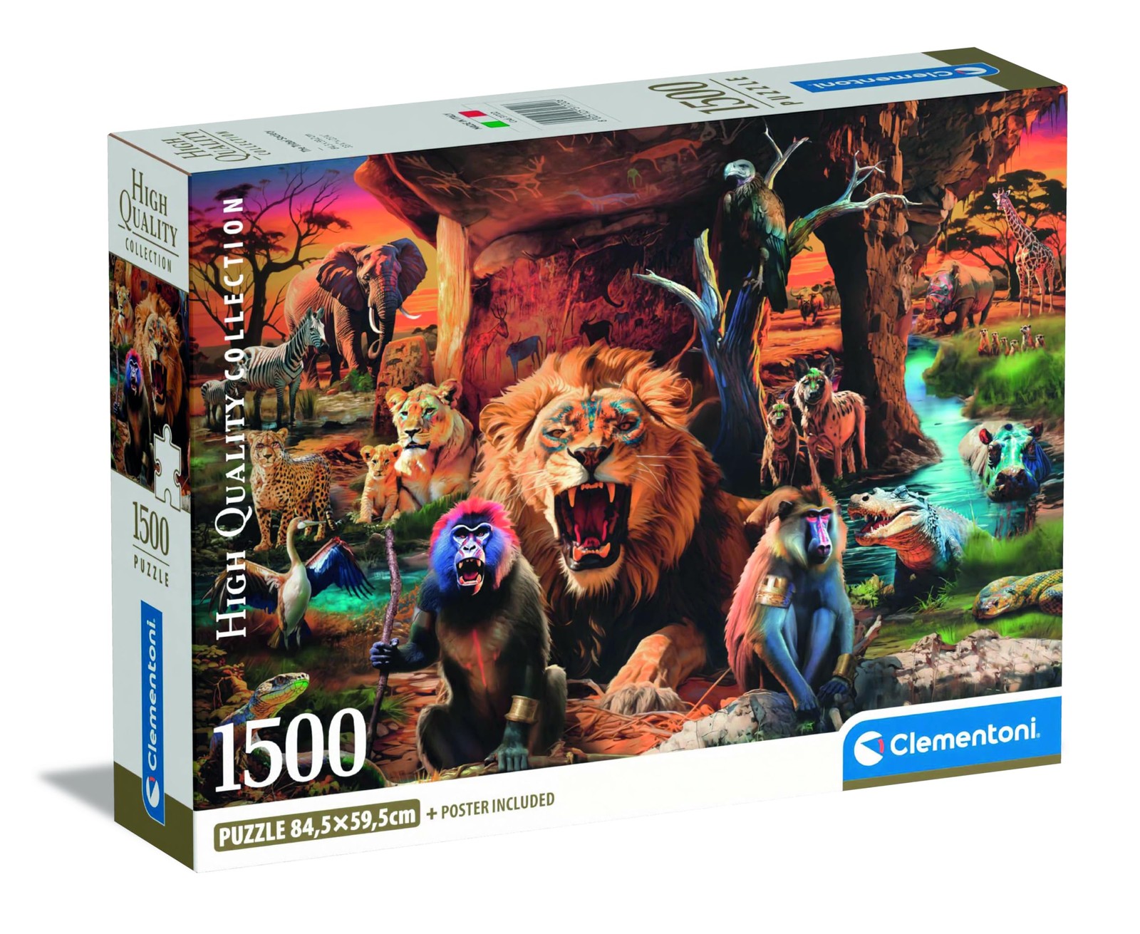 Puzzle compact 1500 pieces Animaux avec decoupe precision anti-reflet