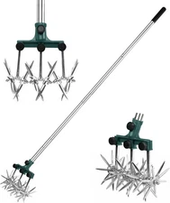 57-Inch Adjustable Garden Rotary Tiller with Durable Stainless Steel Handle