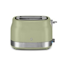 Swan Retro Revive Green 2 Slice Toaster Chrome Accents ST19028GRN Retro Design