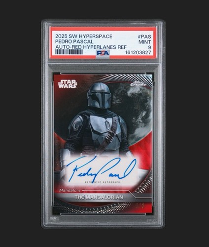 2025 Topps Star Wars Hyperspace Pedro Pascal Auto RED #/5 PSA 9 The Mandalorian