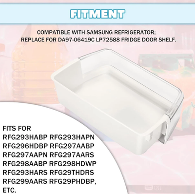 Door Shelf Basket Bin For Samsung For RFG297HDRS RFG298AARS