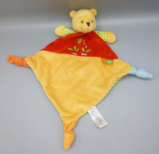 Disney Nicotoy Winnie The Pooh Baby Comforter Soother Blankie Blanket Yellow Red