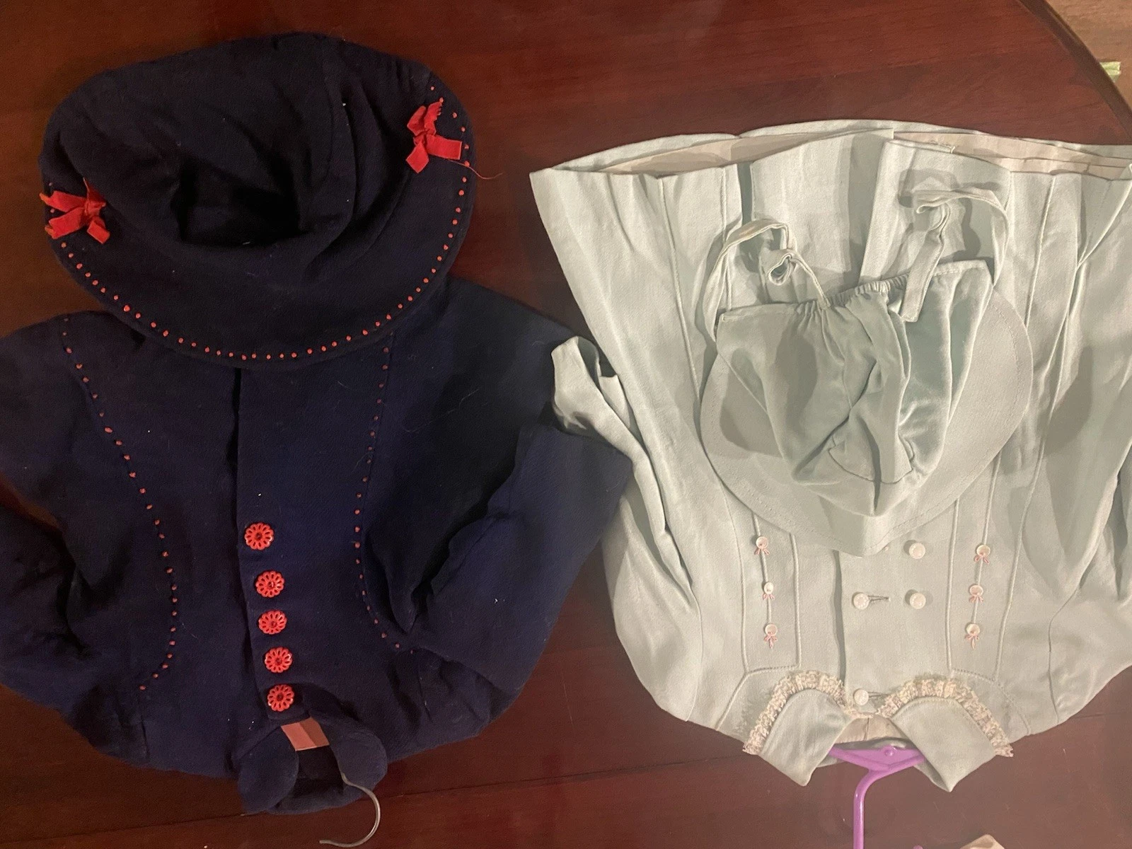 Lot of 2 different Vintage Baby Coat and Bonnets for Dolls
Opens in a new window or tab